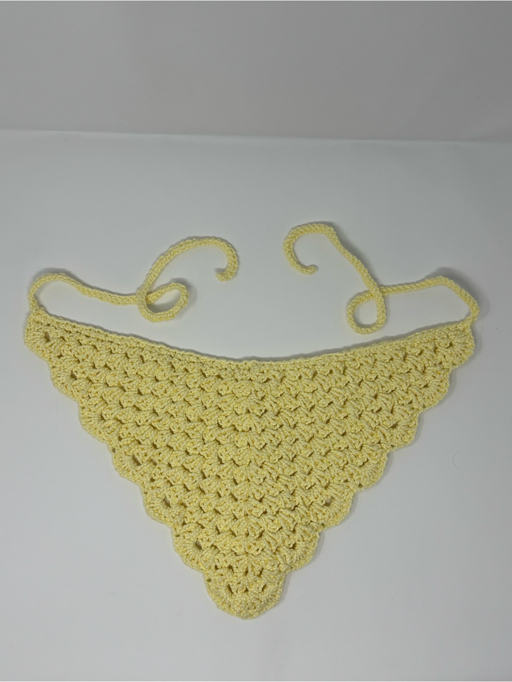 Butter Yellow Granny Stitch Crochet Bandana